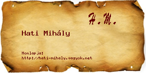 Hati Mihály névjegykártya